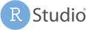 „RStudio“ logotipas.
Iliustracijos šaltinis: [<i class="fa fa-external-link-alt" aria-hidden="true"></i>](https://www.rstudio.com/){target="_blank"}. 